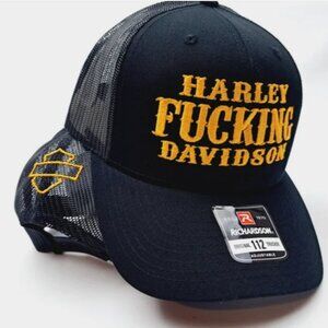Harley Davidson Embroidered Trucker Hat Cap Made in USA Biker Motorcycle Racing